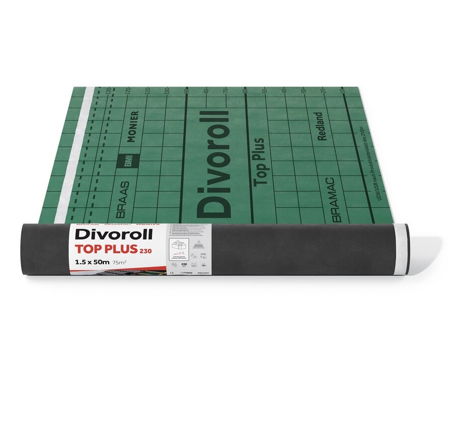 Bramac Divoroll TOP PLUS 230 páraáteresztő tetőfólia dupla ragasztósávval 230 g/m2